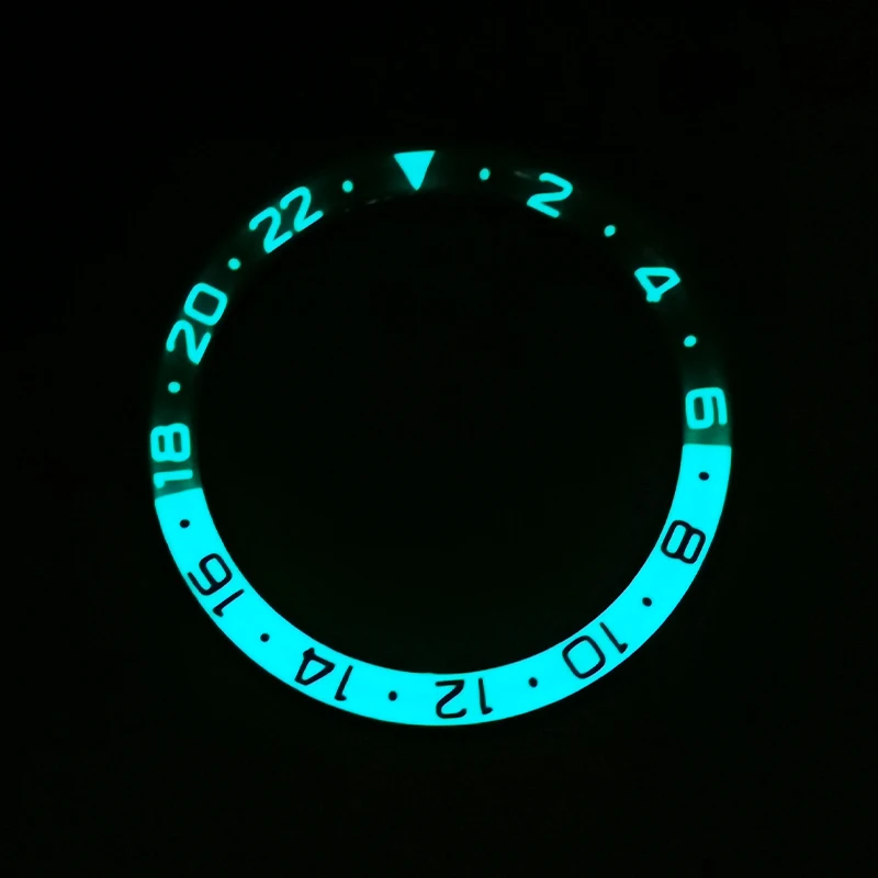 38mm Blue Luminous Resin Watch Bezel Insert Fits Seiko SKX007 SKX009 SRPD Watch Cases NH35 NH36 Movement Watch Bezel Parts