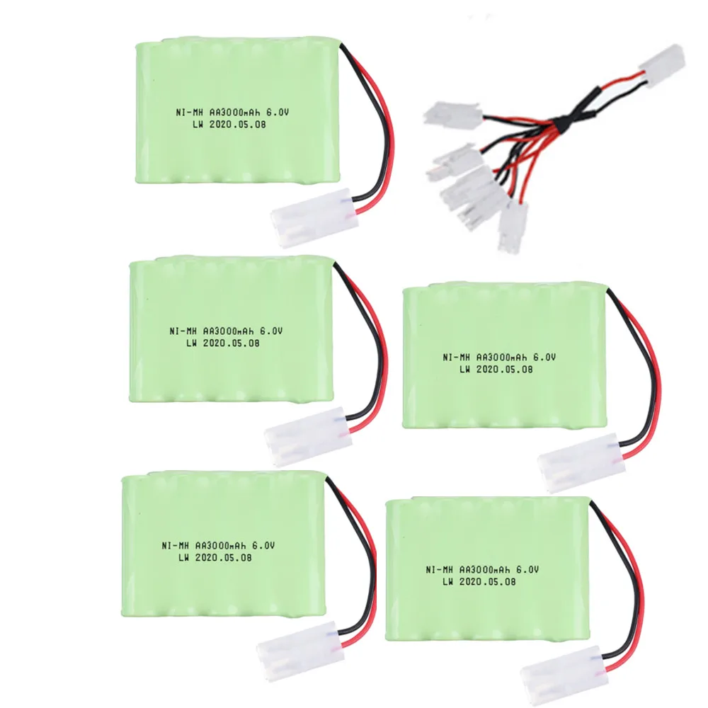 6V 3000mAh akumulator z ładowarką dla samochodów RC czołgi roboty armatnie łodzie 6v NiMH bateria 3000mah 6v ładowalny akumulator