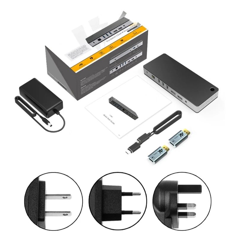 

Док-станция USB C с дисплеем 4K Удлинители видео с USB C на 4K Блок питания
