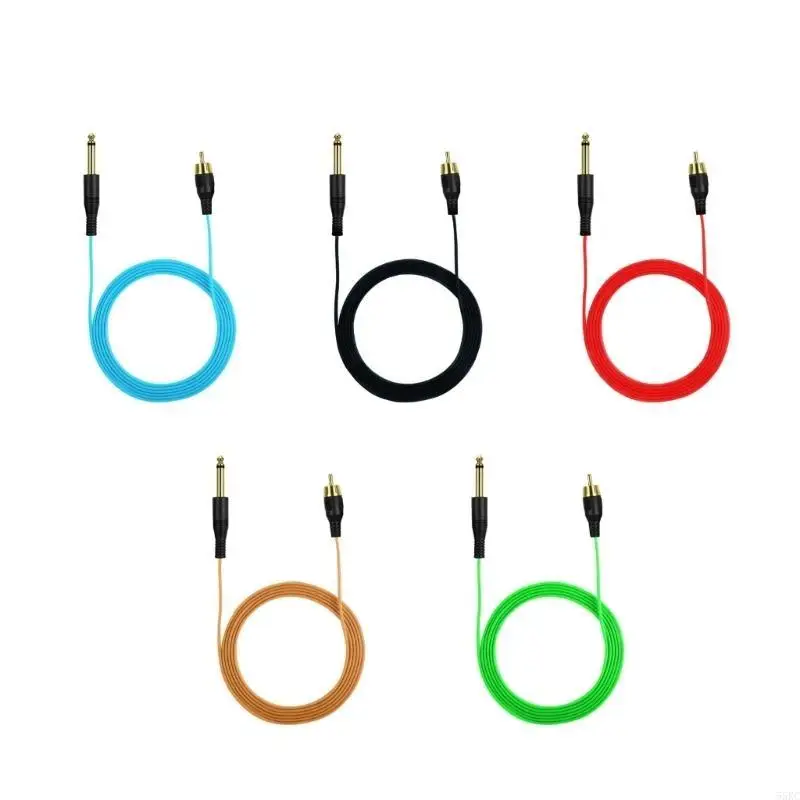 55kc وشم مقطع سلك 6.35mm مونو إلى RCA Connector Line Cable Soft-TPE 1.8m 5.9ft OD2.2 لآلة الوشم