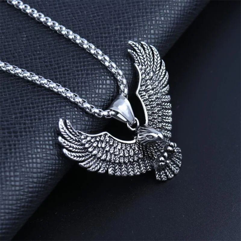 Exquisite Fashion Eagle Wings Luxury Pendant Necklace Punk Hip Hop Retro Trendy Men's Jewelry Accessories Necklace 2022 Trend