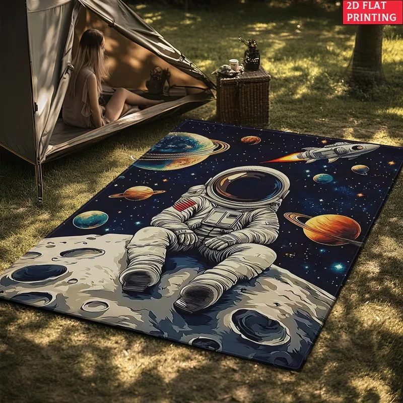 Planetary Astronaut Rocket HD Carpet Kitchen Rugs Yoga Mat Non-Slip Bathroom Mats Rug Bathroom Living Room Camping Picnic Rugs