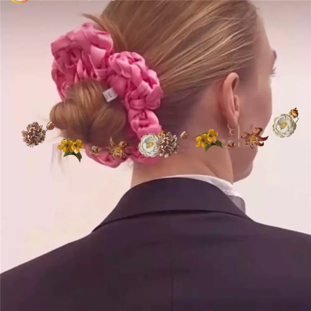 

Fashion Soft Woven Heart Hair Tie Creative Elastic Flower Rubber Band Sweet Colorful Hair Rope Girls