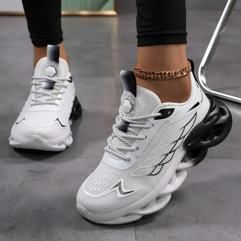 

ELUVA Unisex Running Shoes Women Men Lightweight Mesh Breathable Comfortable Flat Soft Tennis Shoe Non Slip Lace-up Sneakers Man