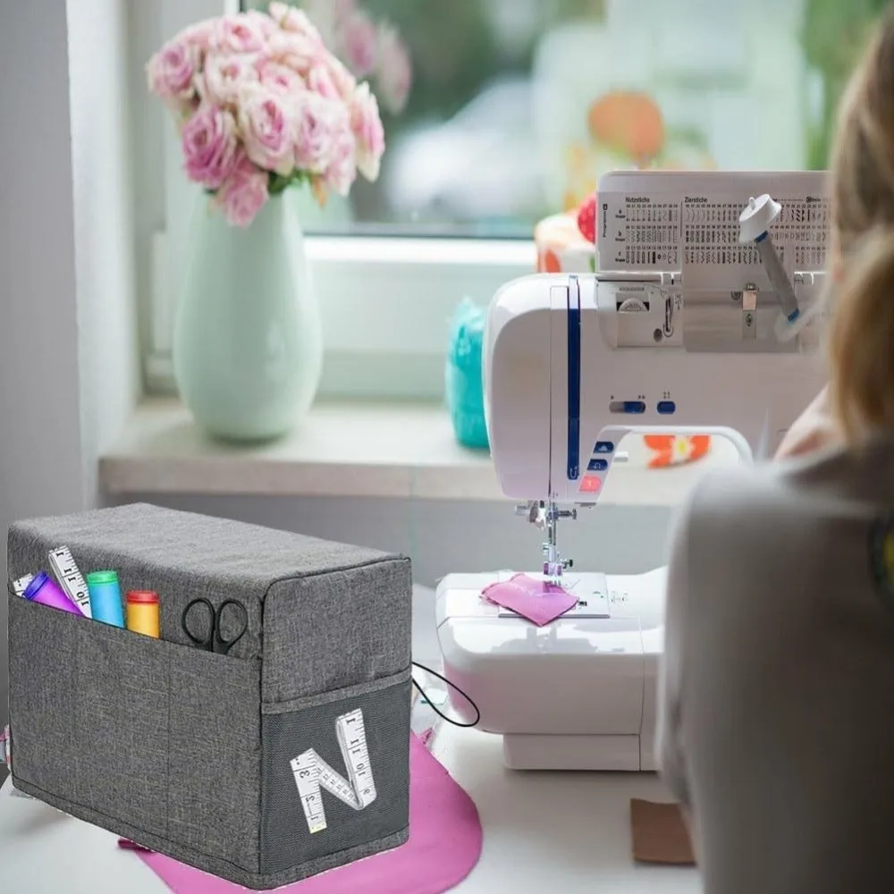 Waterproof Sewing Machine Cover With Pockets Scratch-proof Sewing Dust Cover Wear Resistant Oxford Fabric Storage Cover