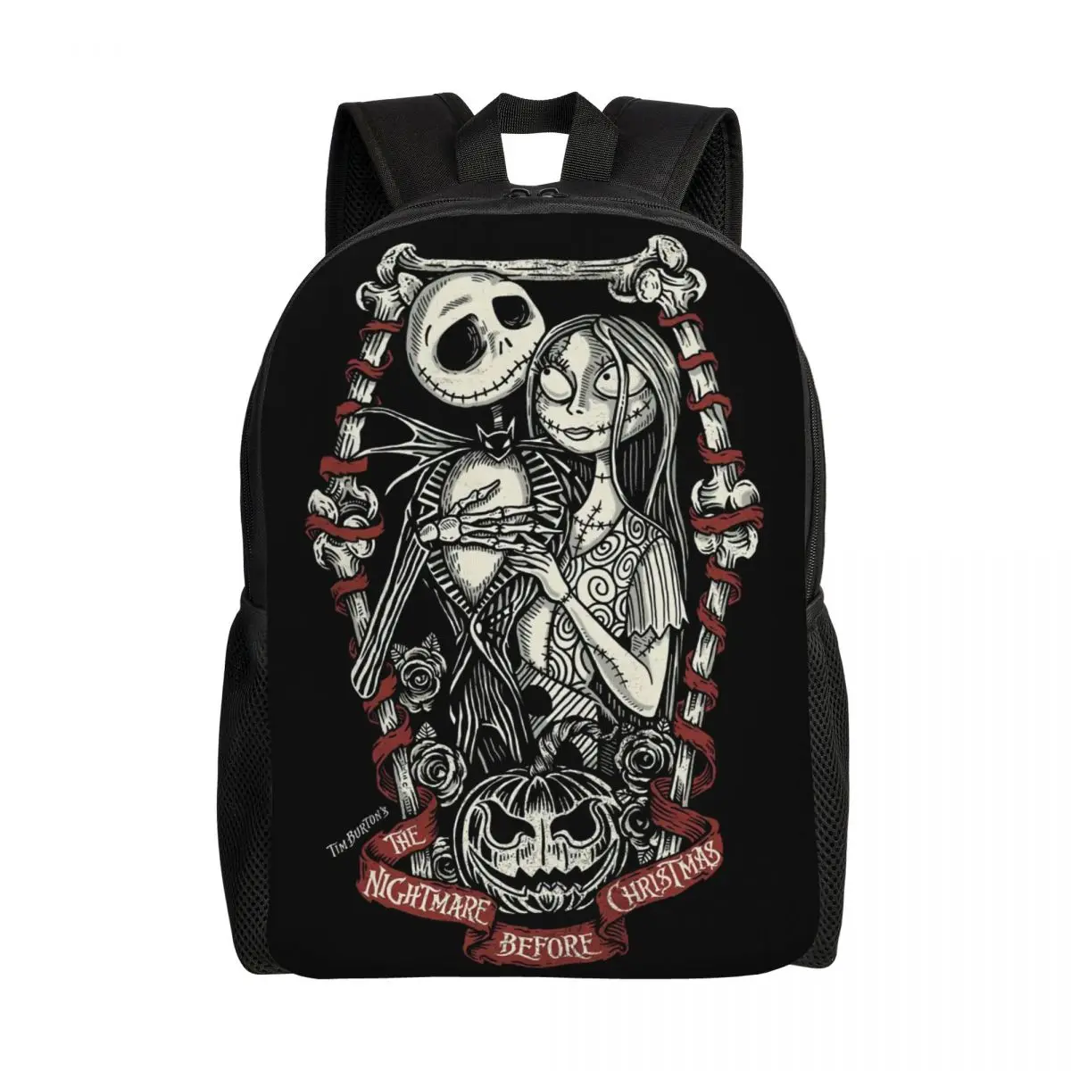 Custom The Nightmare Before Christmas Backpacks College School Students Bookbag Fits 15 Inch Laptop Jack Skellington Love Bags