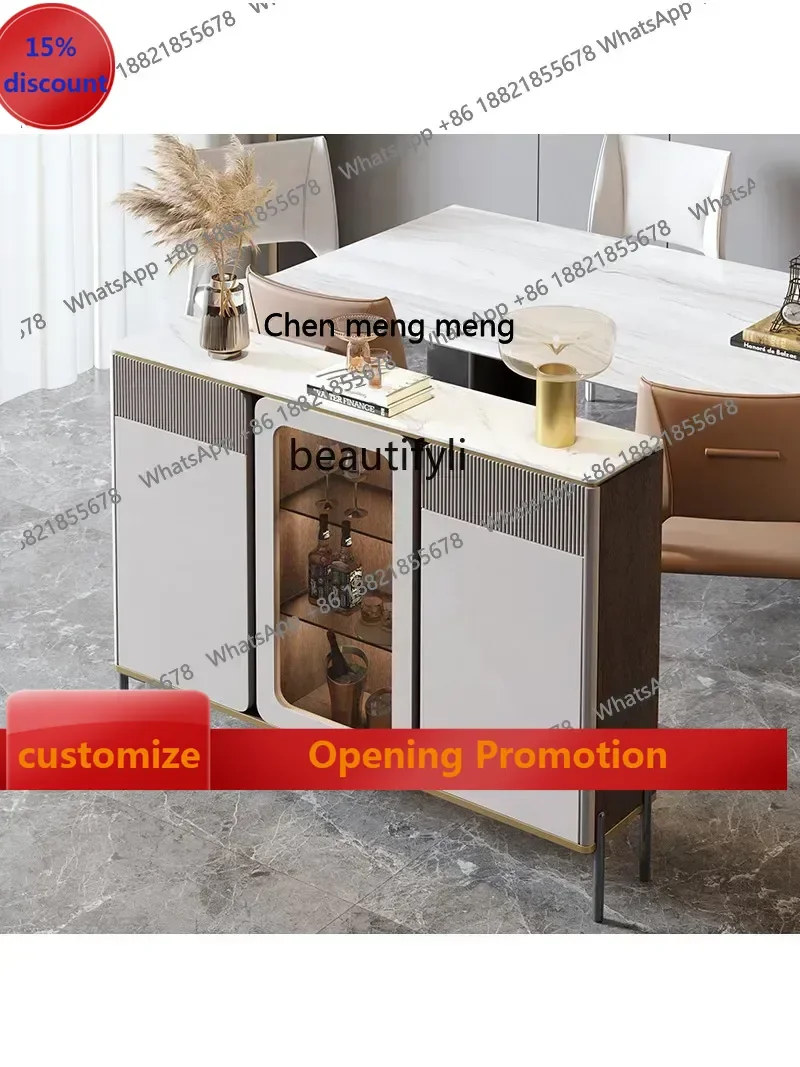 

B7304 ss Stone Plate Sideboard Cabinet Narrow Kitchen Cupboard Locker Living Room Wall Home Tea Cabinet Wine Cabinet
