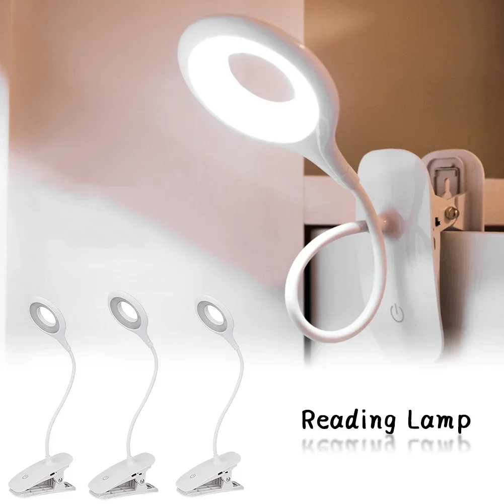 Touch Dimming Student Learning Reading Table Lamp LED Desk Lamp Clip on Type USB Charging with Built in Lithium Battery