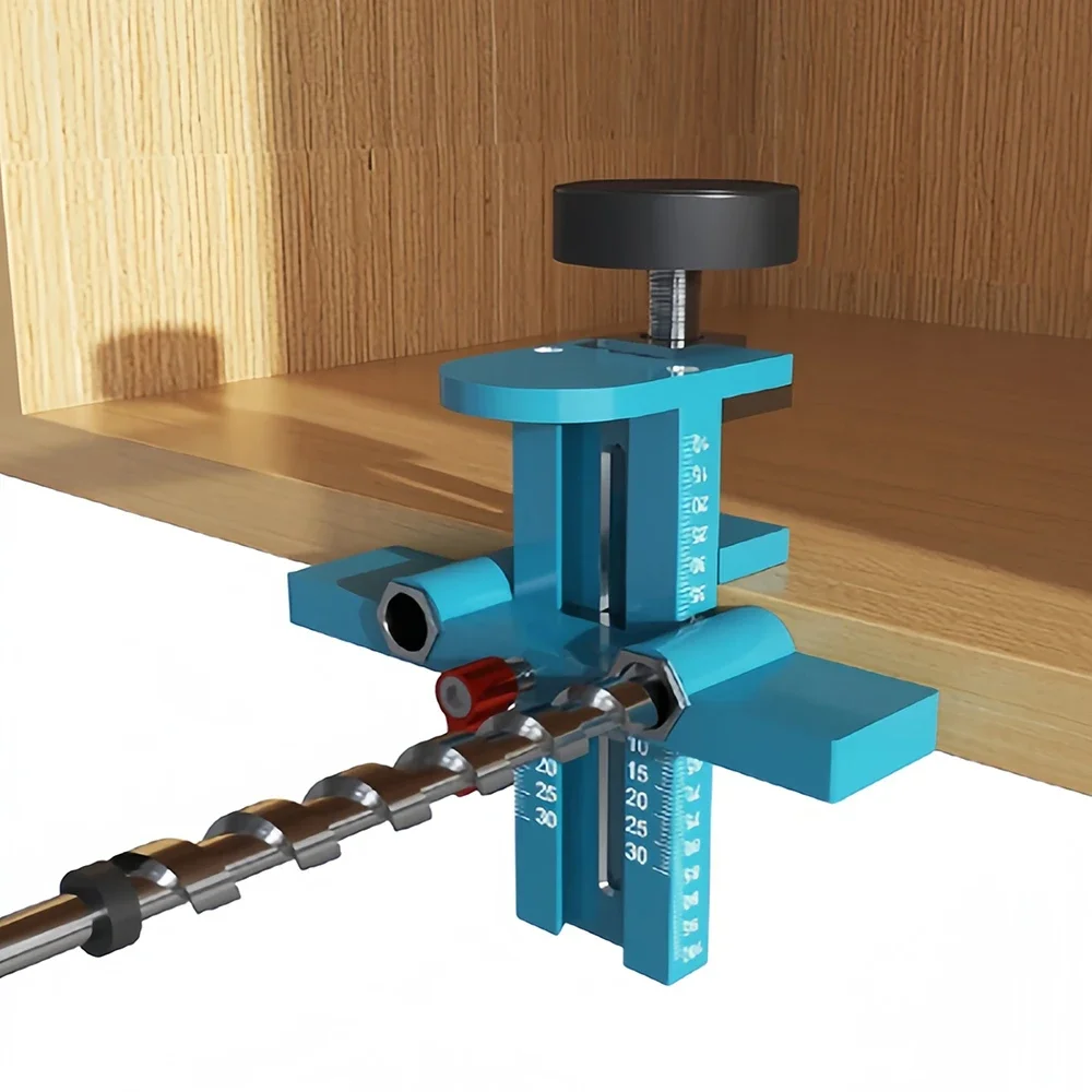 3 in 1 Cabinet Door Mounting Jig with Base, Quick Positioning Hole Opening Cabinet Door Installation Tool for Wall & Base