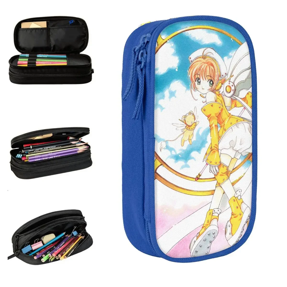 Classic Anime Cardcaptor Sakura Pencil Case Pencilcases Pen Holder Kids Large Storage Bags Students School Zipper Accessories