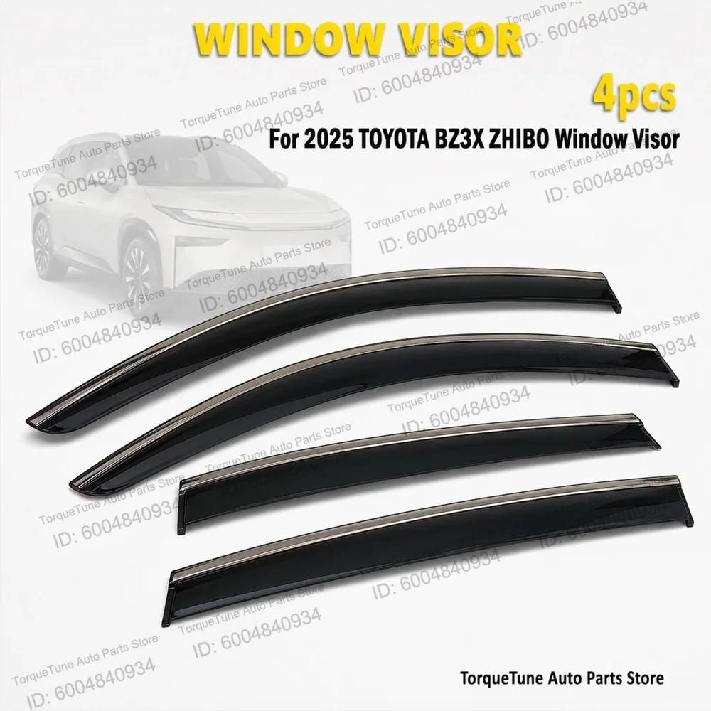 Premium In-Channel Direct Fit Window Visor For 2025 Toyota BZ3X Zhibo Easy Install Durable Aerodynamic Wind Deflector