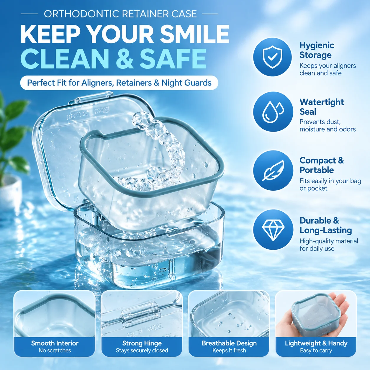Retainer Case Portable Cleaning Box