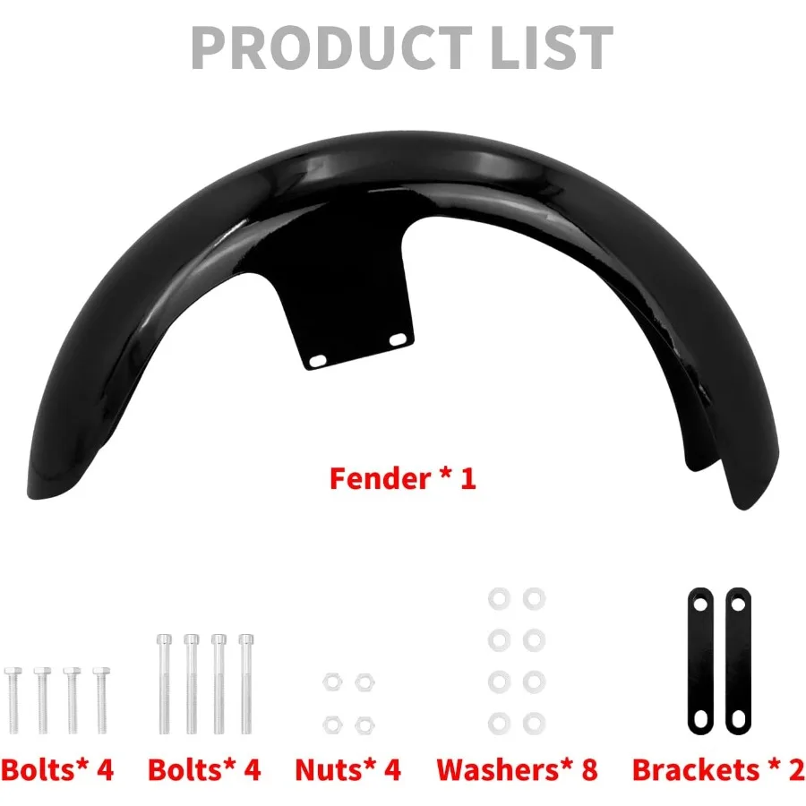 واقي الطين الأمامي مقاس 21 بوصة للدراجات النارية Harley Touring Road King Road Glide Electra Glide Street Glide حقيبة مخصصة لامعة #4