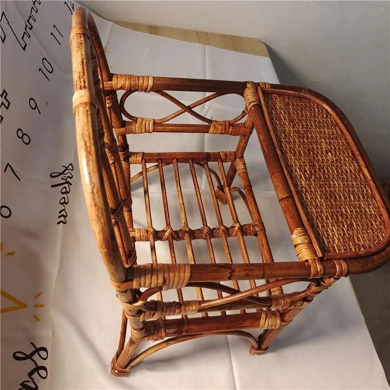 Baby Photography Props New Woven Rattan Study Table Shooting Accessories Rattan Chair Children Growth Commemorative Photo view 6