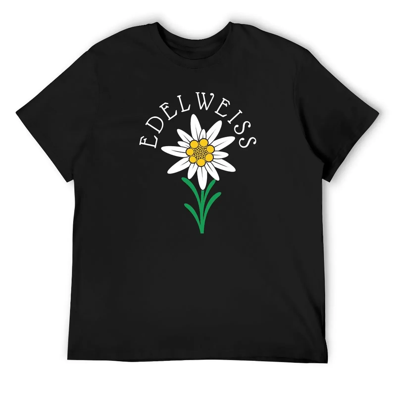 Old-Fashioned Edelweiss - White Text T-Shirt hippie clothes quick drying for a boy men clothes