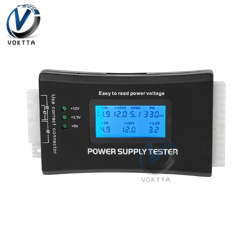 Imagem -02 - Digital Lcd Display Poder Medição Ferramenta Tester Diagnóstico Atx Fonte de Verificação 20 Pin 24 Pin Verificação de Energia