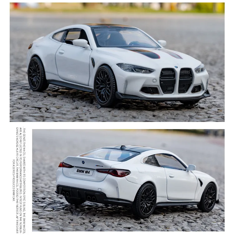 1:36 BMW M4 CSL 金属モデルカー合金ダイキャストプルバック車モデルのおもちゃ子供大人の誕生日ホリデーギフトコレクション