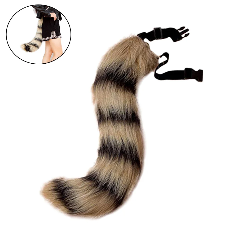 

1pc Big Imitation Tail Costume Adjustable Waist Strap Halloween Party Cosplay Animal Dress Up for Kids Teens Adults