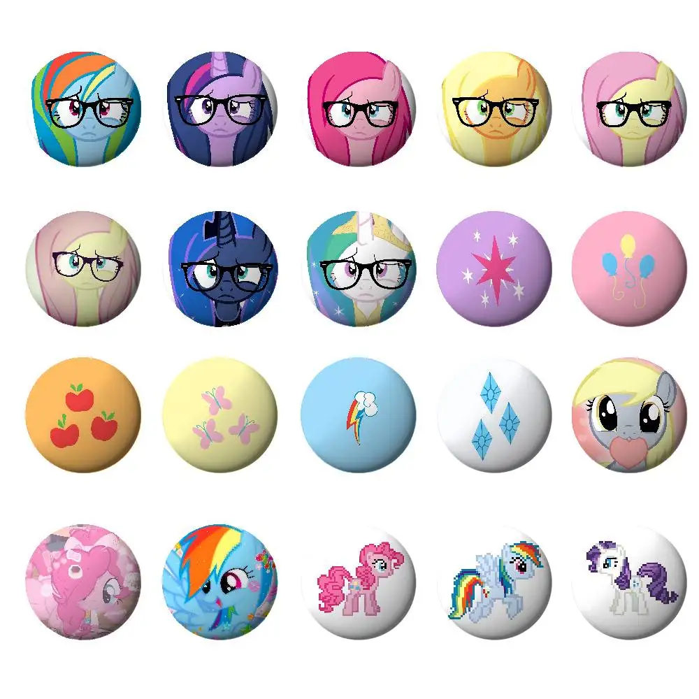 

Cute Cartoon M-My L-Little P-PonyS Badges Button PinsBrooch Creative Funny Quotes Badge Clothes Backpack Jewelry Gift For Kids