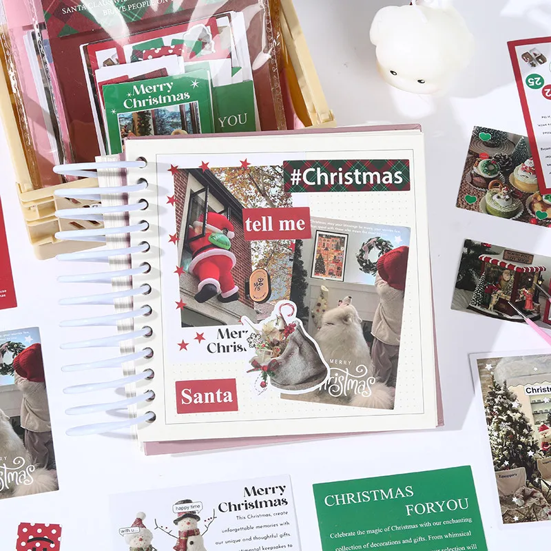 48 قطعة من ملصقات الكتابة على الجدران الرائعة ذات الرسوم المتحركة اللطيفة بأربعة موضوع كبير لتزيين عطلة عيد الميلاد لليد الدراجة