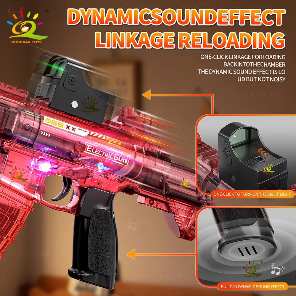 HUIQIBAO Electric Smoke Light M416 Rifle Gun Toy With Light Linkage Gun Outdoor Holiday Christmas gifts for Adult Boys