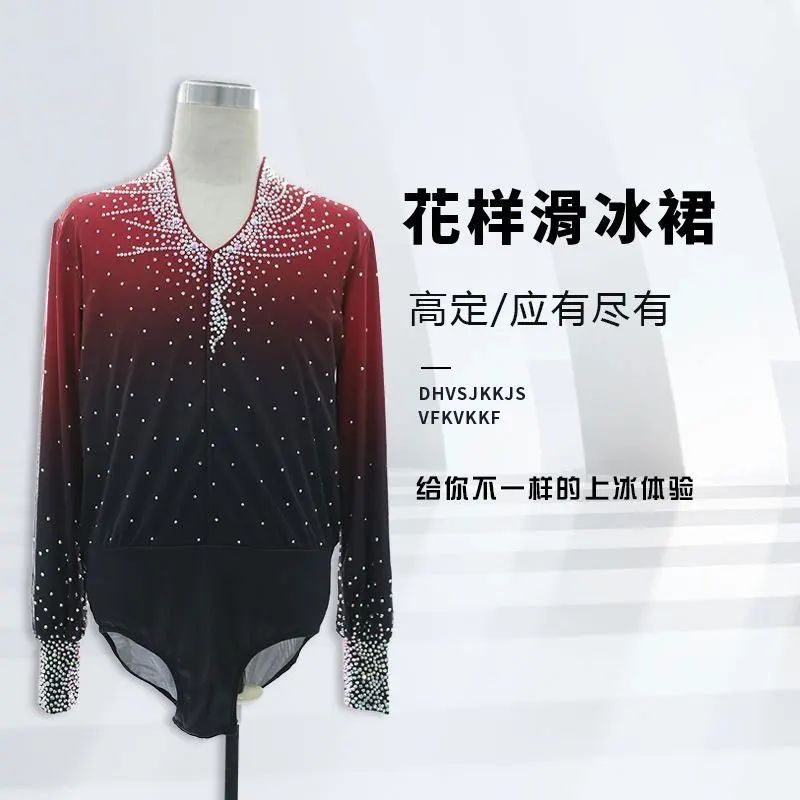 Men's figure skating performance costume, grading competition performance skirt, Kosten, children, adults