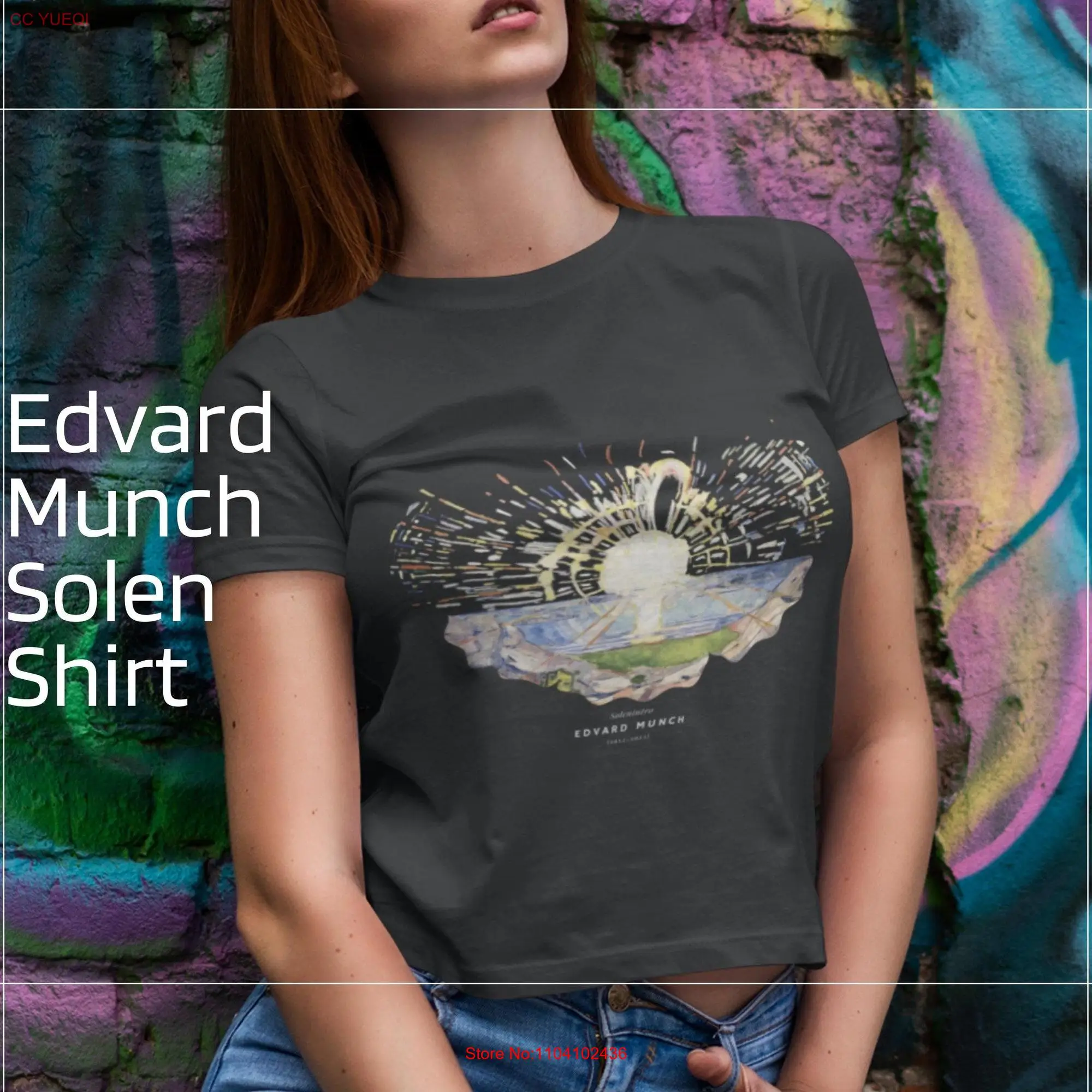 Edvard Munch Solen T shirt Original Artistic Scandinavian Unique Wearable Art for Men and Women Perfect Lovers oil painting