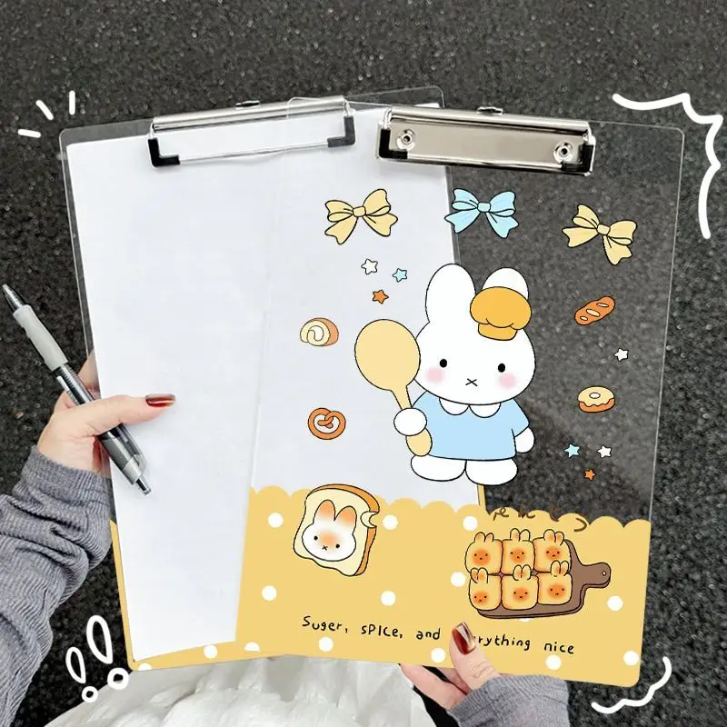Anime Miffy Acrylic A4 Board Clamp File Splint A5 A6 Student Write Backing Plate Information Storage Lovely Kawaii Sweet Cartoon view 3