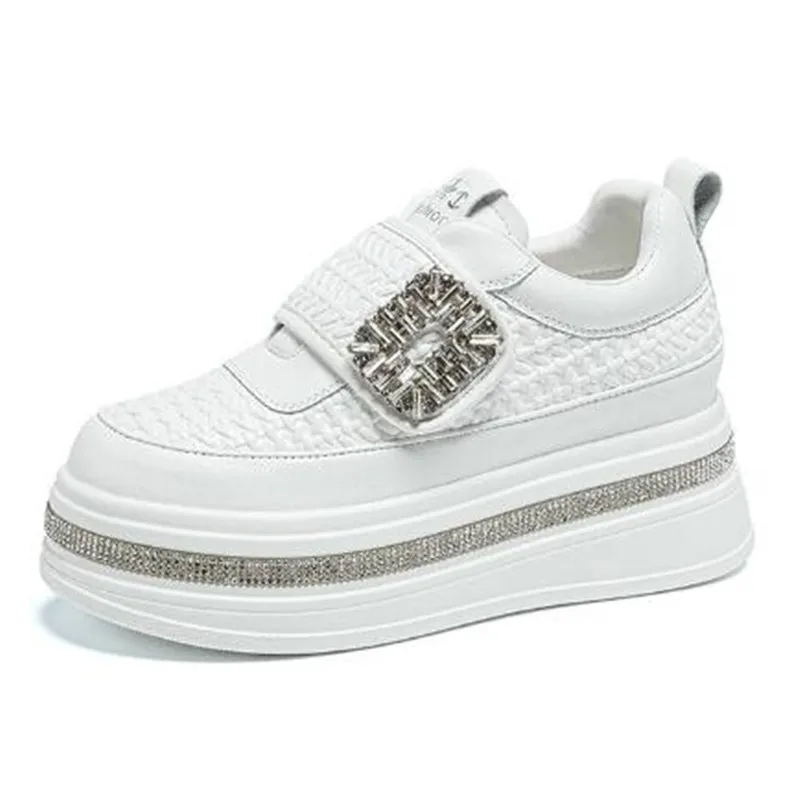 أحذية بيضاء جديدة للصيف والخريف أحذية رياضية داخلية مرتفعة ونعل سميك لون نقي مقاومة للاهتراء ومتعددة الاستخدامات وقابلة للتنفس #1