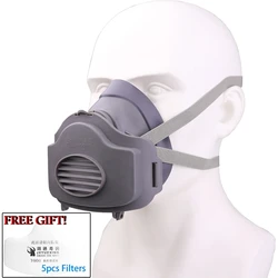 Reusable Dust Proof Respirator Dust Mask Cotton Filters Rubber Work Filter Safety Mask Builder Carpenter Daily Haze Protection