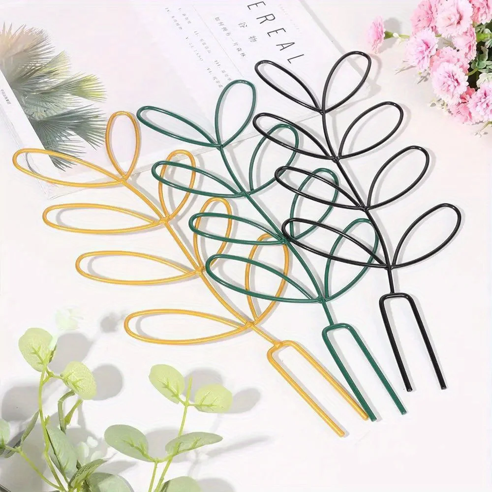 1Pc Leaf Shape Plant Trellis Creative Potted Ornament Home Garden Arrangement Vine Climbing Support Bracket