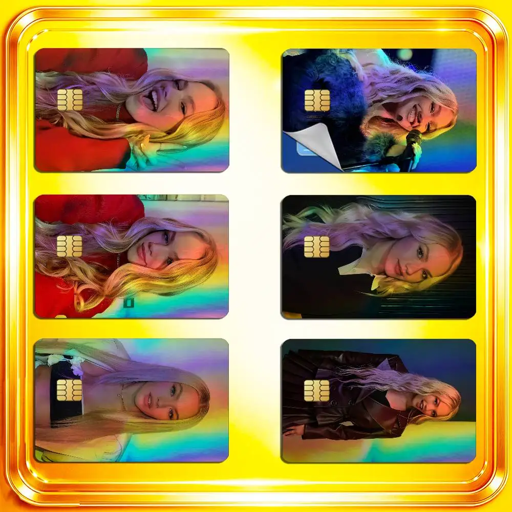 For Freya Skye Credit Bank Sticker ID Access Card Cover Skin Rainbow Color Laser Stickers Film