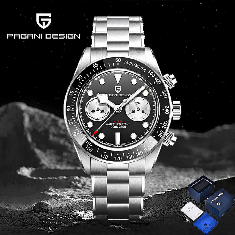 2026 new Pagani design men's chronograph luxury brand men's VK64 quartz watches gift box fashion Sapphire waterproof watch reloj