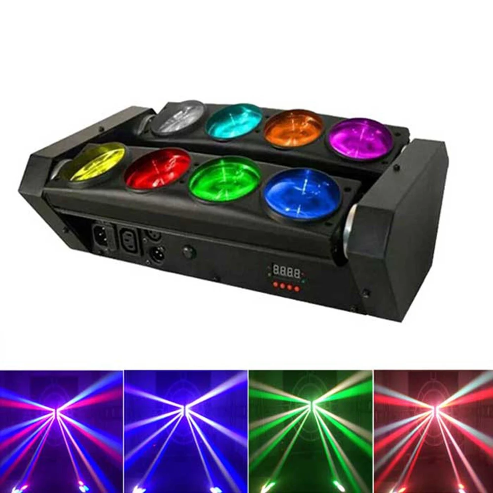 MINI LED 8x12W Spider Light RGBW DMX512 LED Spider Moving Head Beam Light Used in DJ Disco Bar KTV Stage Lighting