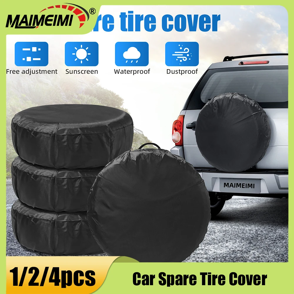 

1/2/4PCS Car Spare Tire Cover Waterproof Sunscreen Tire Bag Dustproof Protective Film Cloth 13-16/16-20inch Spare Tire Wheel Bag