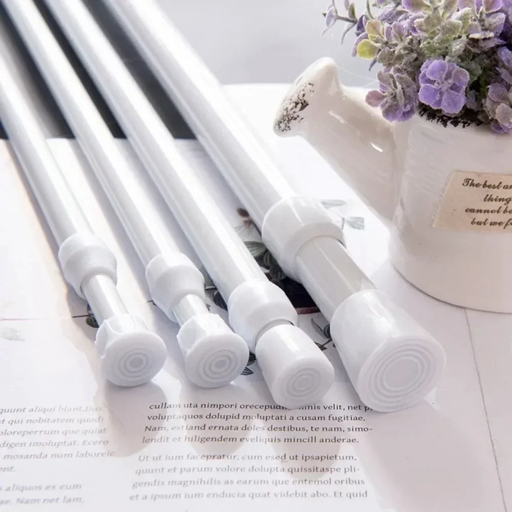 Multi Purpose Spring Loaded Extendable Sticks Useful Telescopic Net Voile Tension Curtain Rail Pole Bathroom Product Adjustable