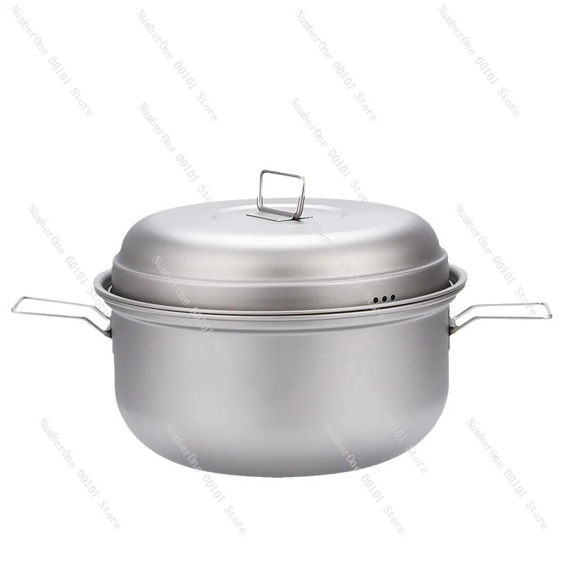 

Портативный уличный пароварка из чистого титана | Многофункциональная кастрюля для приготовления супов