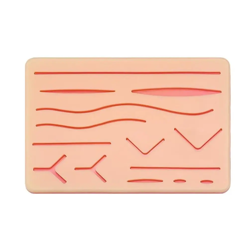Durable 3 Layers Suture Practice Pad 14 Wounds Hard To Rip Silicon Skin Pad Portable Long-lasting Mesh Stitching Pad Practice