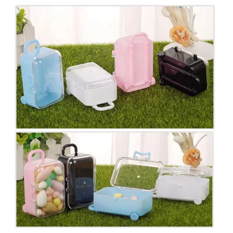 Mini Roller Travel Suitcase Candy Box Personality Creative Wedding Candy Box Luggage Trolley Case Candy Toy Small Storage Box