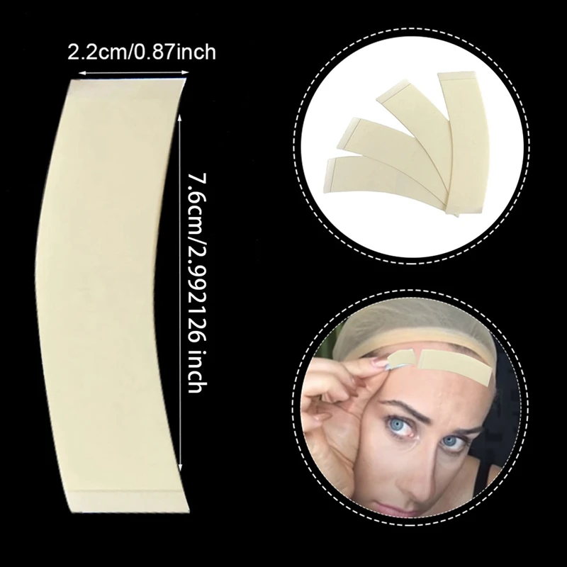 Wig dua sisi, Wig sangat lengket sistem rambut, Strip ekstensi tahan air untuk rambut palsu/Wig renda 720 buah