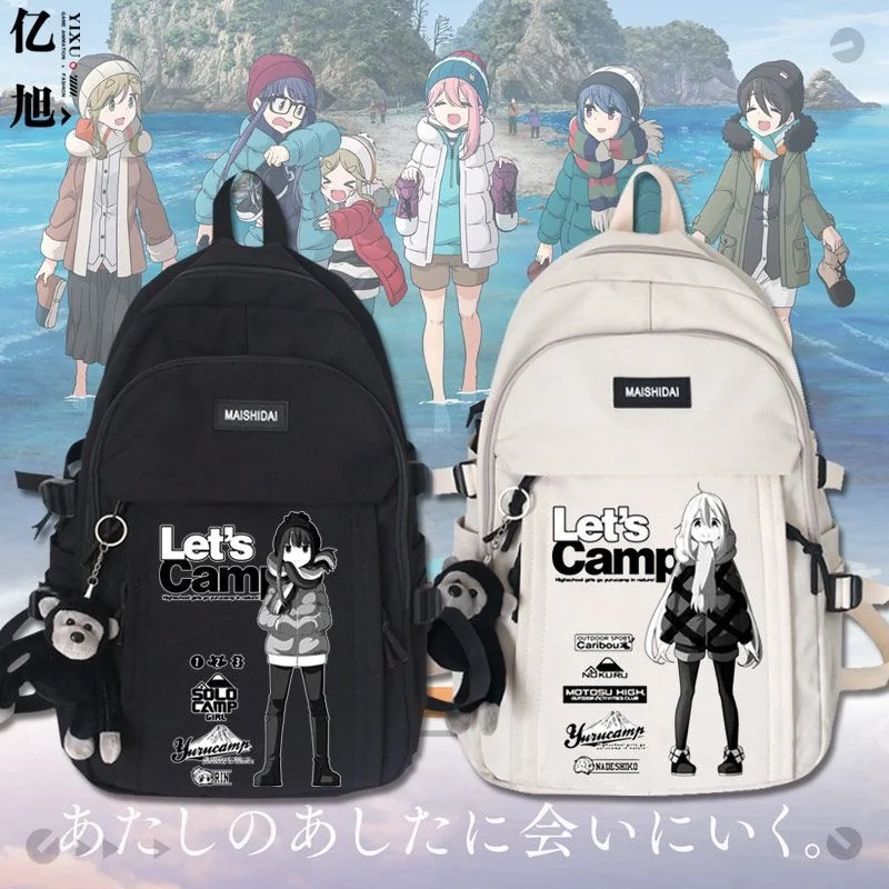 

Anime Let's Camp Cartoon Backpack Teenarges Schoolbag Laptop Bag Children Boys Canvas Fashion Travel Outdoor Bags Mochila+Toy