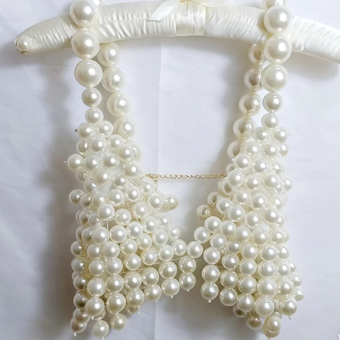 Handmade Imitation Pearl Necklace Multi-Layer Shoulder Chain Stylish European And American Trendy Choker Jewelry