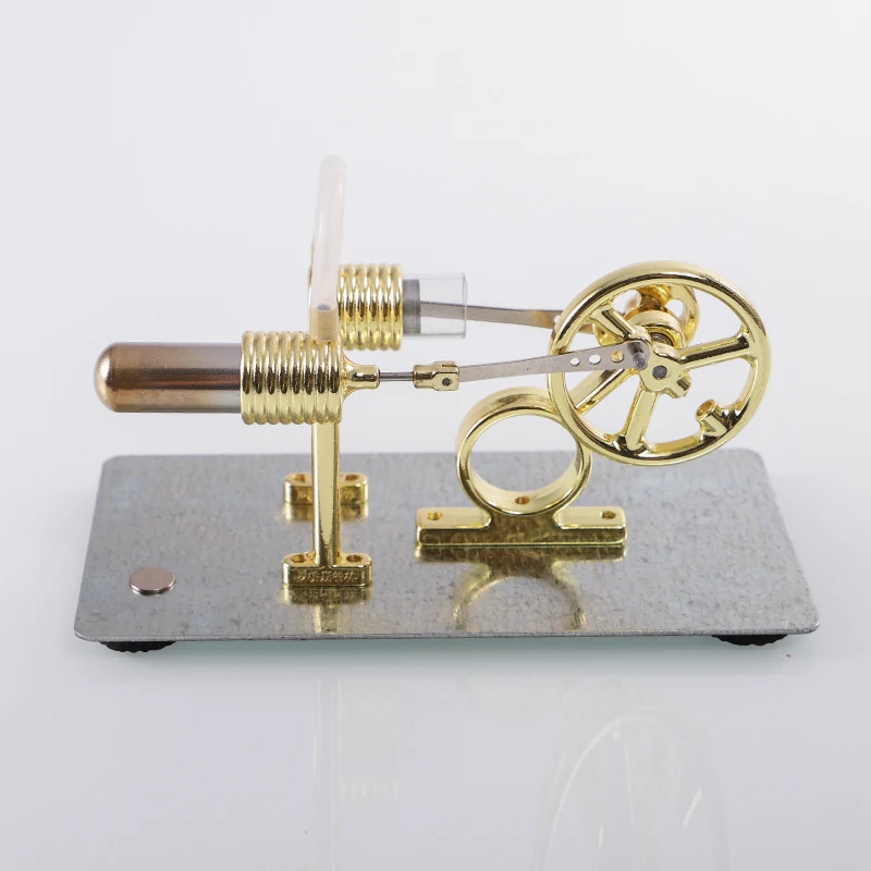 Hot Air Single Cylinder Stirling Engine Kit Steam Physics Popular Technology Science DIY Handmade Toys