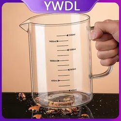 YWDL 1/1.5L Glass Measuring Cup With Handle Large Capacity Kitchen Baking Cup With Anti Slip Pad Mixing Cup Tool
