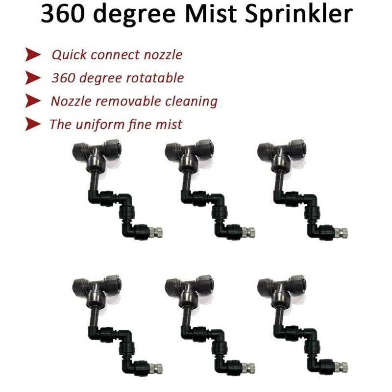 1-6Pcs Watering Spray Nozzle 360 Degree Sprinklers Terrarium Misting Spray head Garden Greenhouse Irrigation Connectors