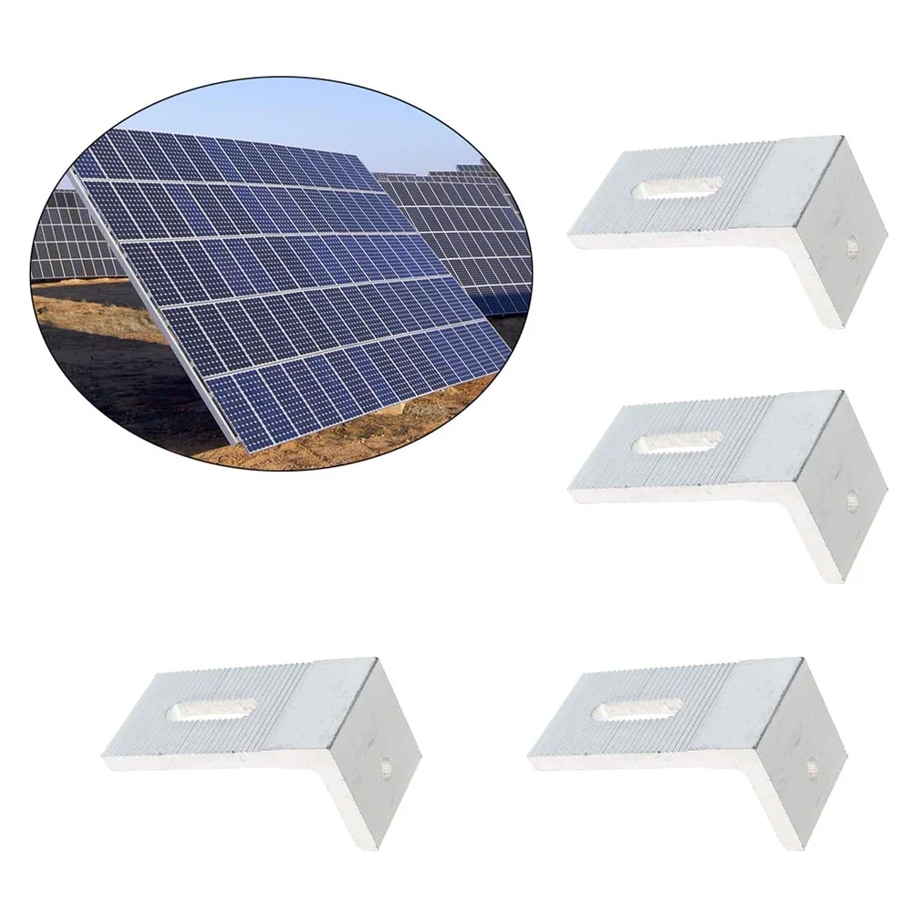 6.69 X 3.94 X 1.57 Inches L Foot Solar Mount Strong Load-bearing Capacity Quick On-site Installation Aluminum Alloy Construction