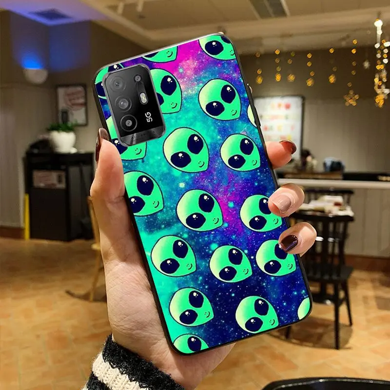 Hippy Hippie Psychedelic Art Alien Peace Phone cover For OPPO A74 A78 A94 A98 A54 A72 5G A57 A96 A53S 4G A9 A73 A53 2020 Cases