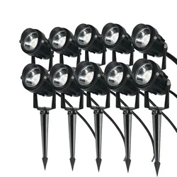 10PCS Garden Lamp Outdoor 220V 110V LED Lawn Lights 12V Waterproof Spike Bulb 3W 5W 7W 10W Landscape IP65 Path Spot Lighting