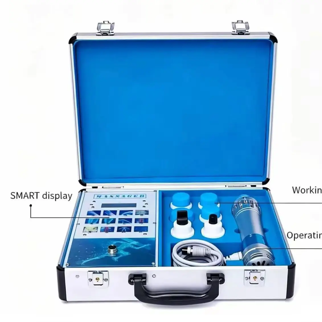 Electromagnetic Extracorporeal Shockwave Therapy Machine with 7pcs Transmitters Effective Shock Waves Body Massager Muscle Relax