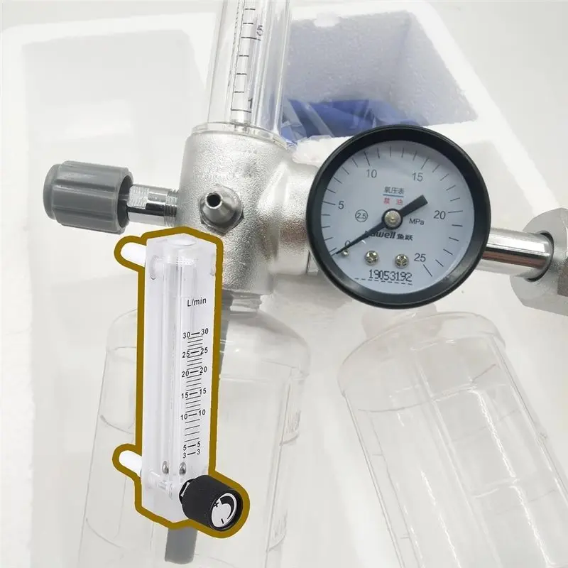 VEHO-Oxygen Air Gas Flowmeter 3-30LPM LZQ-7 Acylic Flowmeter Gas Acrylic Metal Fitting For Oxygen Air Gas Conectrator